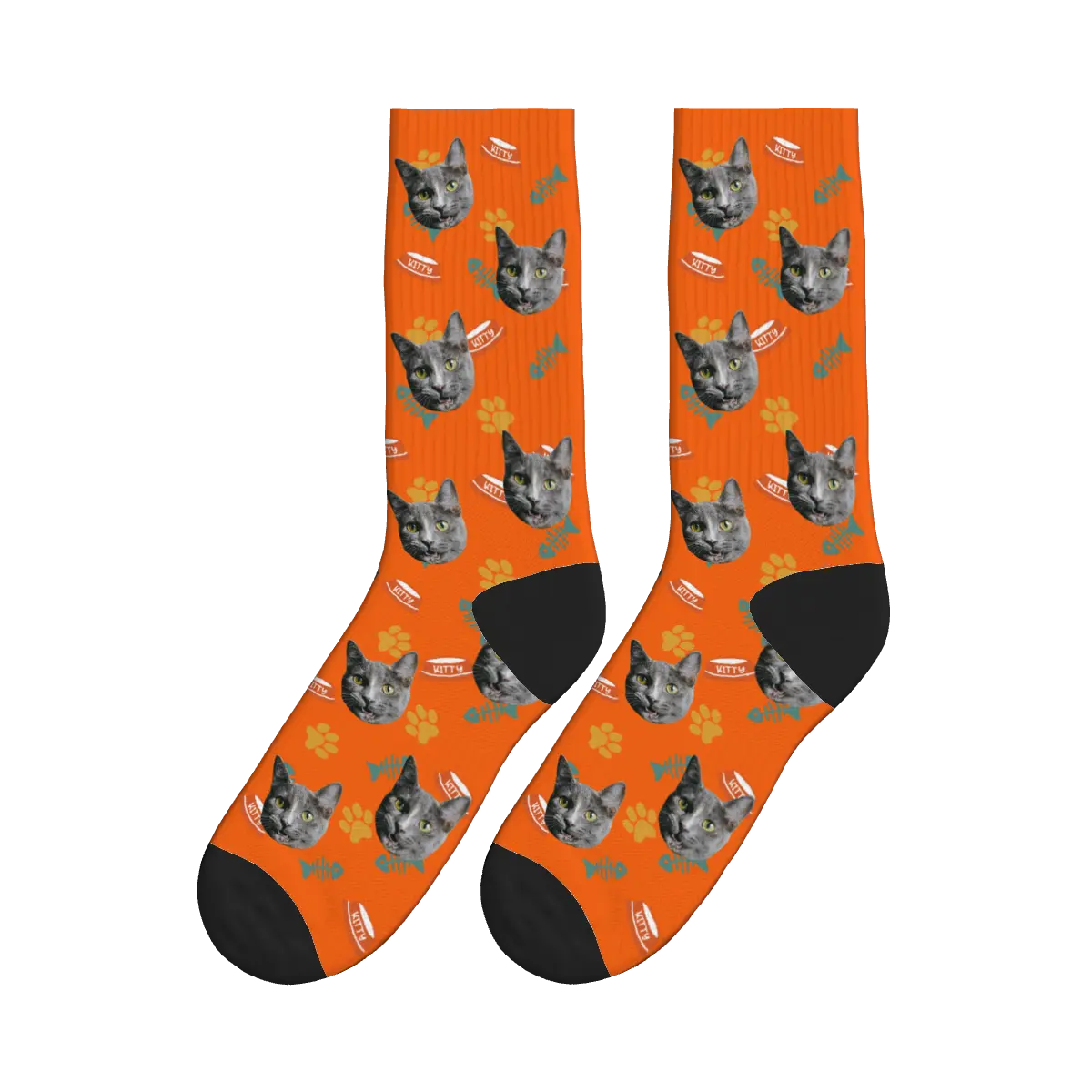 Cats, Fish Bones, Bowls & Paws Socks