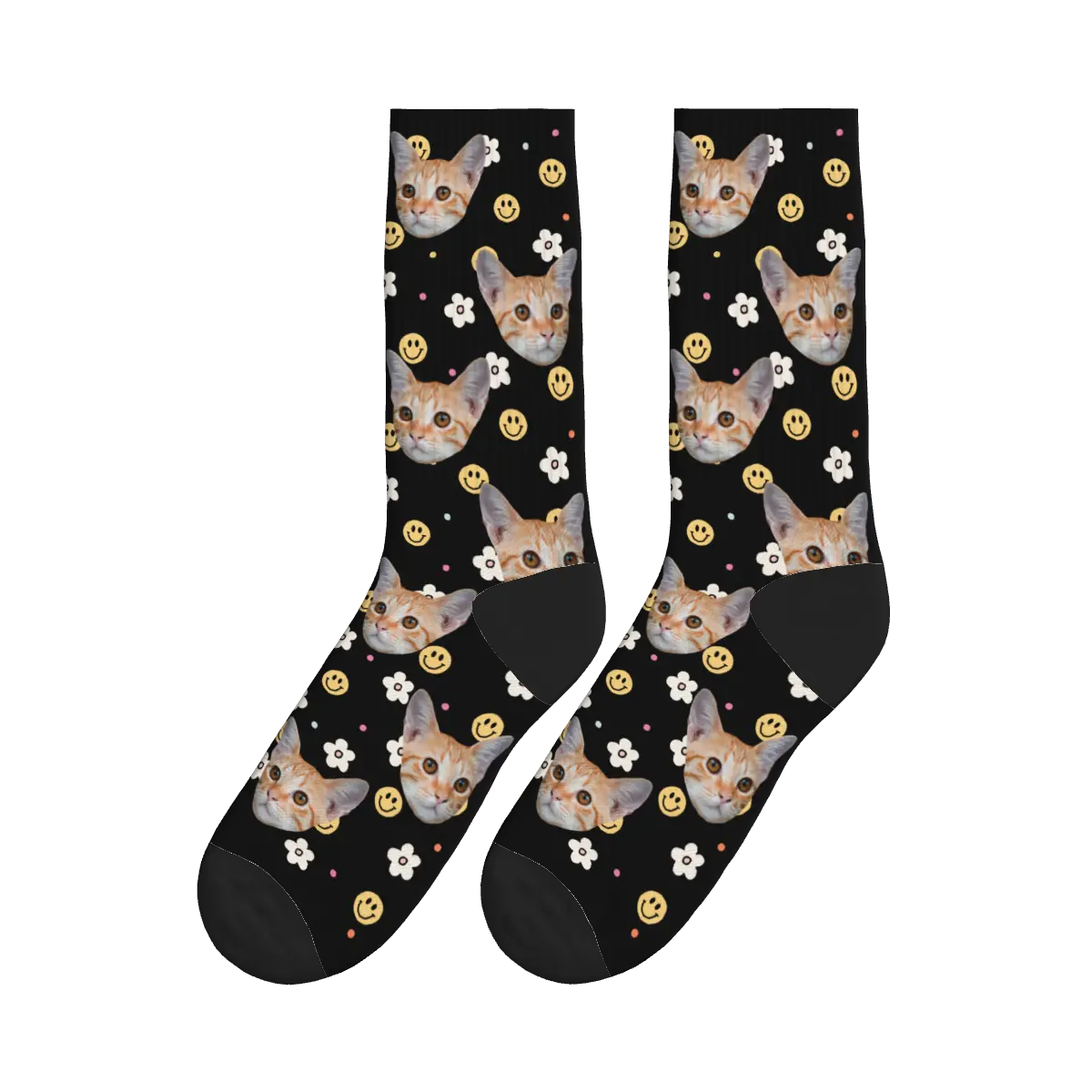 Cats, Smiles & Flowers Socks