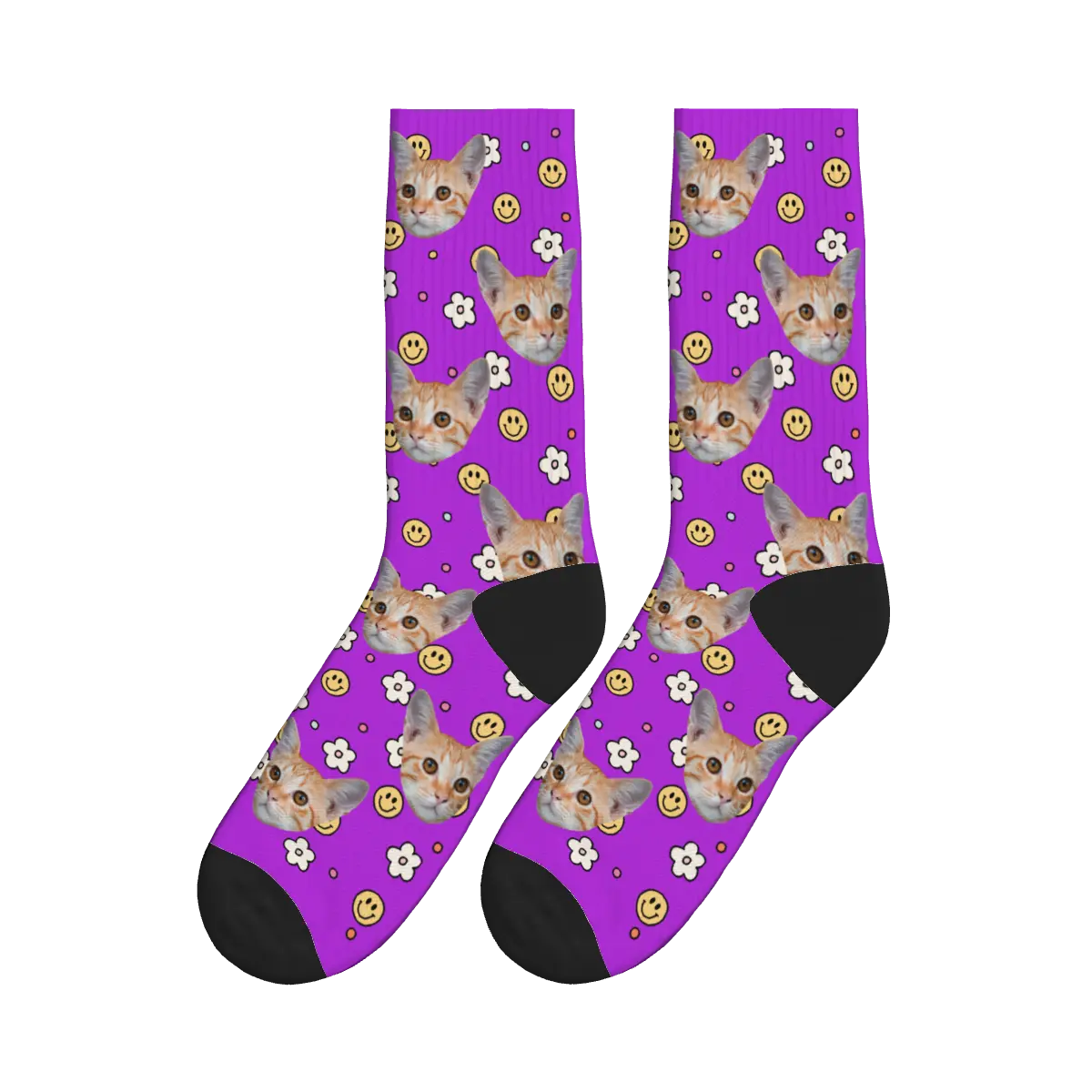 Cats, Smiles & Flowers Socks