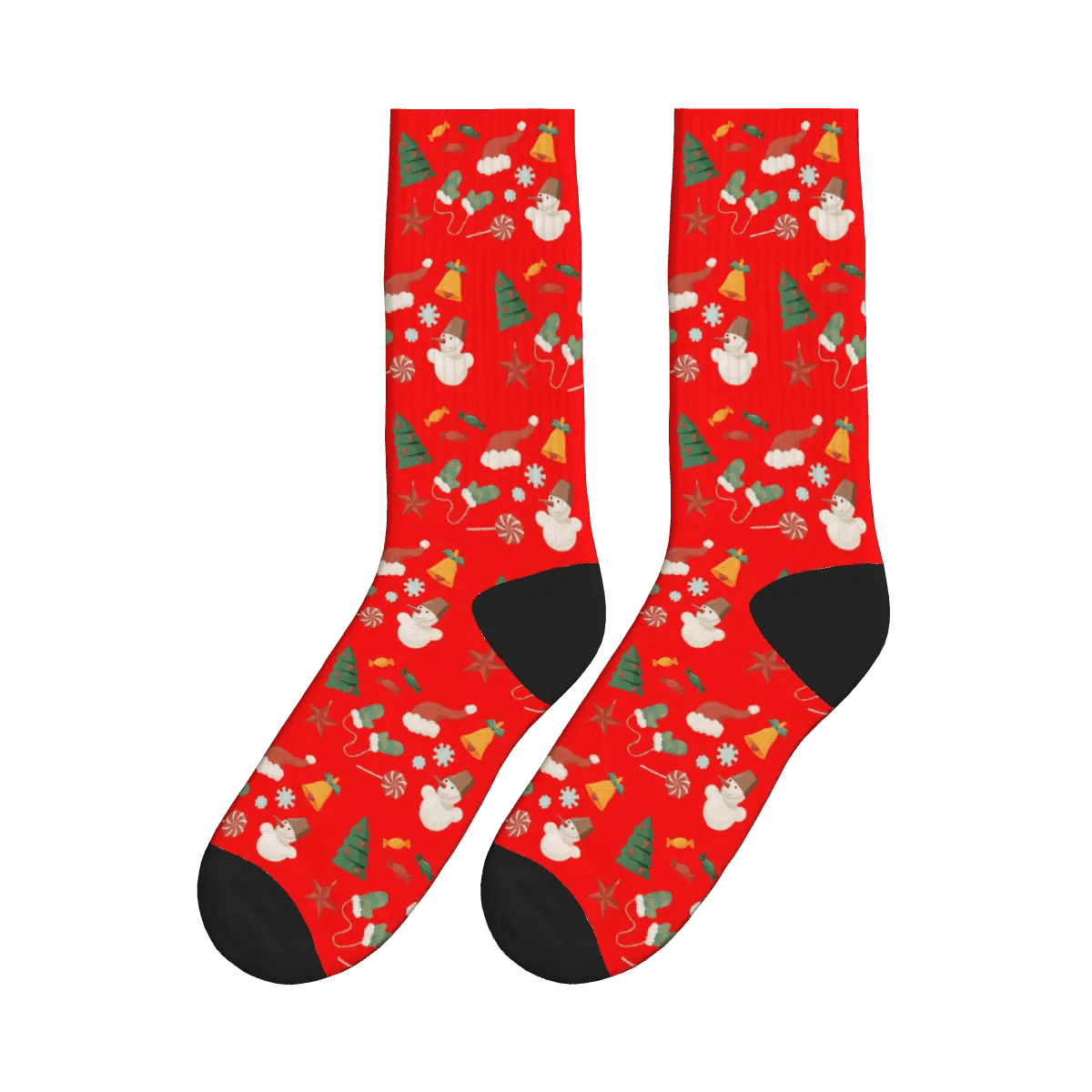 Christmas Elements Socks - Christmas Red / Crew Socks