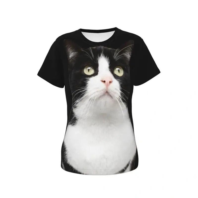 Full-Print Cat T-Shirt - Black / S