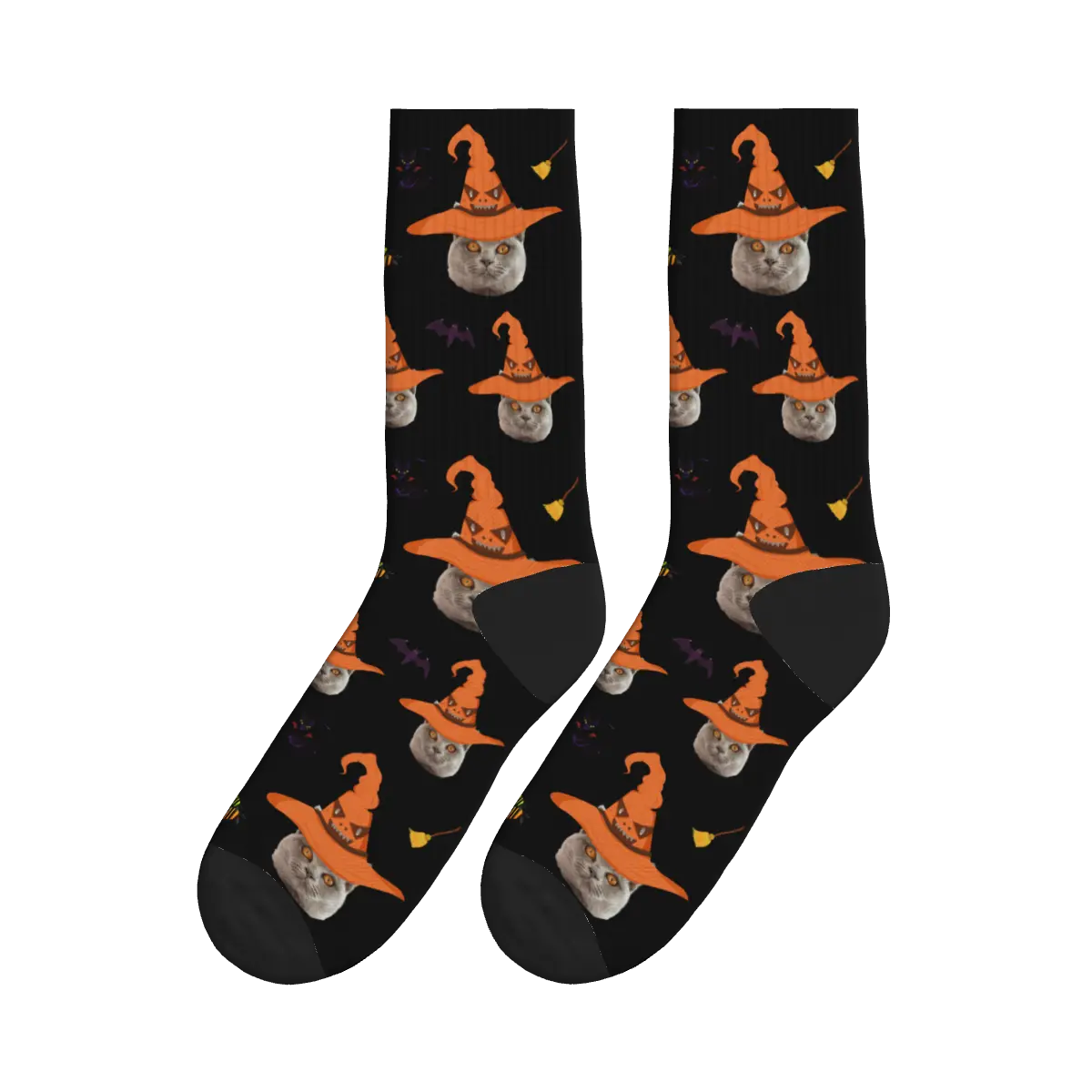 Halloween Cat Face Socks