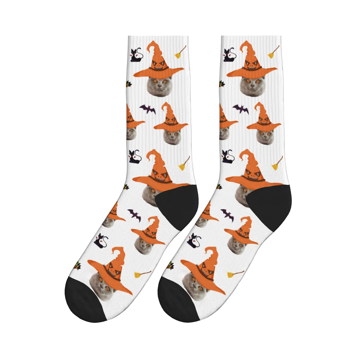 Halloween Cat Face Socks