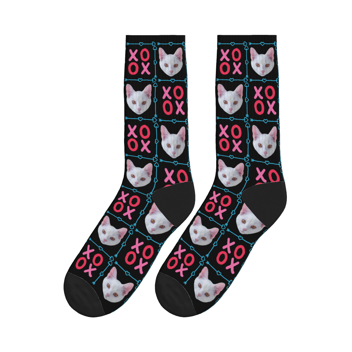 XOXO & Cats Pattern Socks