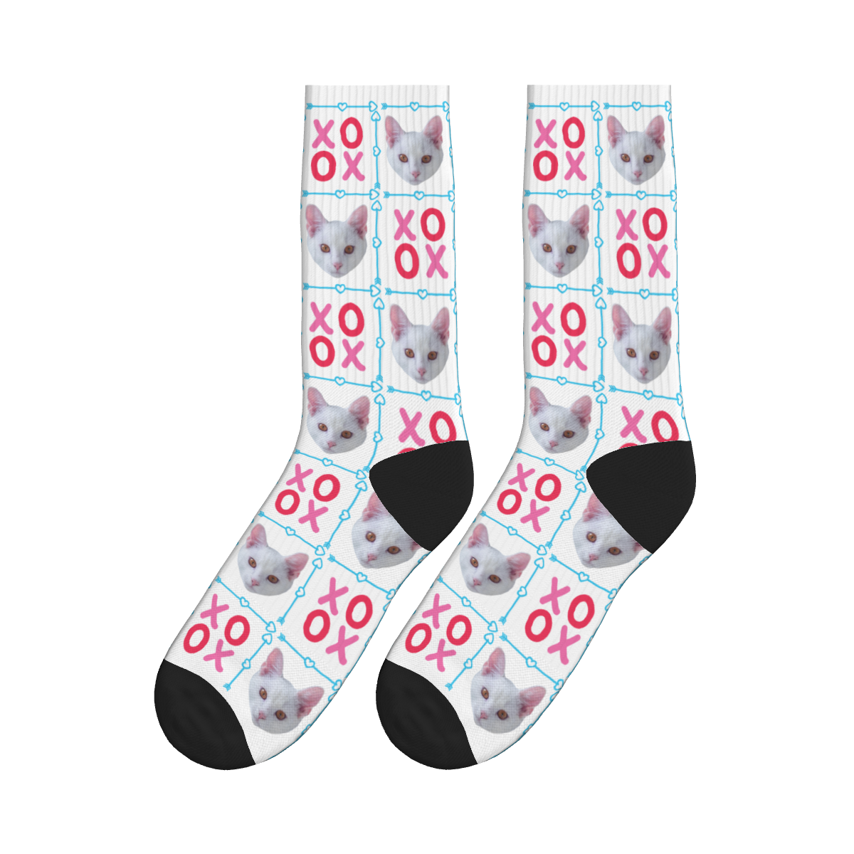 XOXO & Cats Pattern Socks