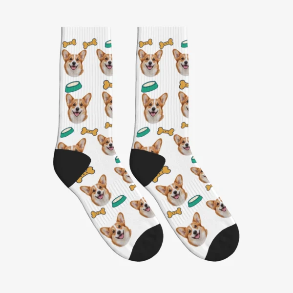 Bone Biscuits Dog Face Socks