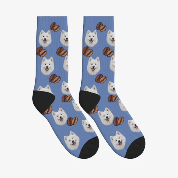 Coffee Beans Dog Face Socks
