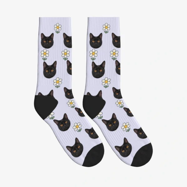 Daisies Cat Face Socks