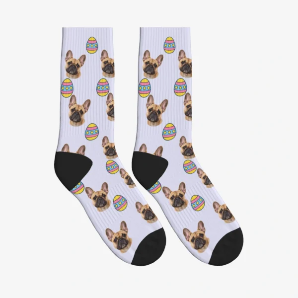 Easter Eggs Dog Face Socks