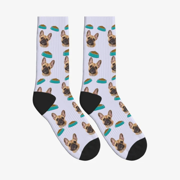 Dinner Time Dog Face Socks