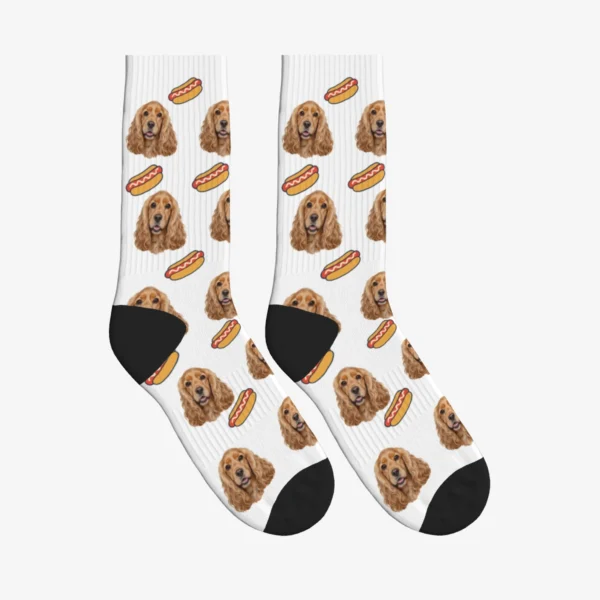 Hot Dogs Dog Face Socks
