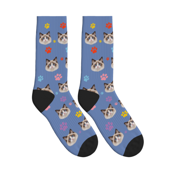 Multi-Colored Cat Paw Print Socks