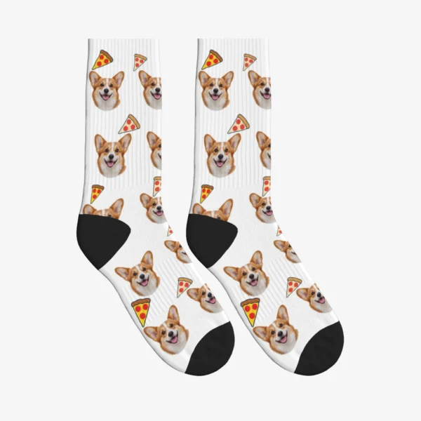 Pizza Dog Face Socks