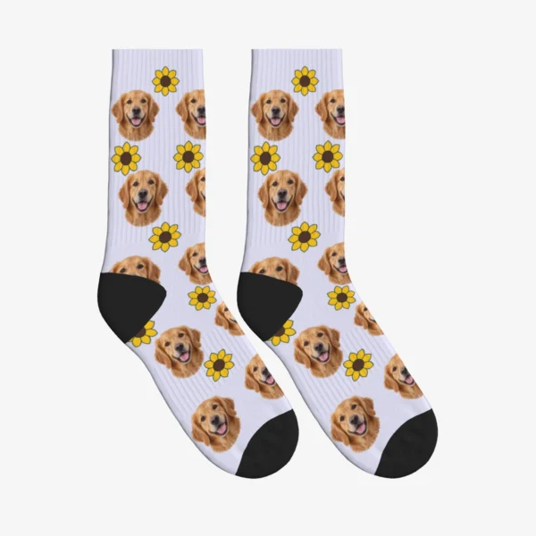 Sunflowers Dog Face Socks
