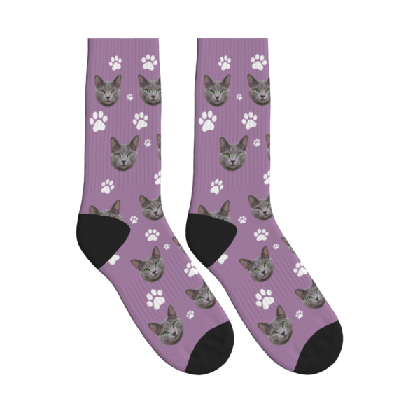 Small & Large White Paw Print Socks